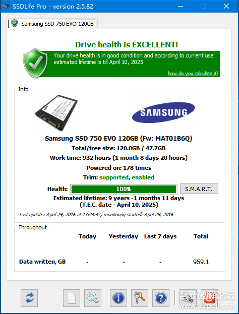 SSDLife固态硬盘SSD寿命检测工具 - 『精品软