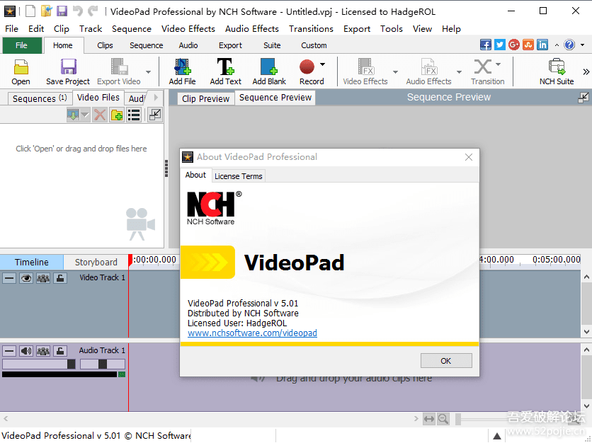 VideoPad Video Editor Crack + Registration Code crack videopad 5.01